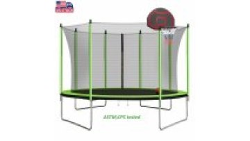 US local delivery round outdoor trampoline  with safety net kids jumping for fun1