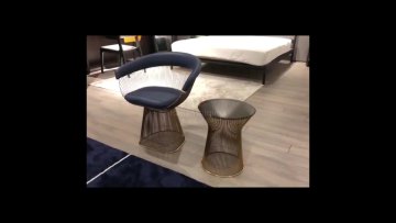 Stainless Steel Electroplated Gold Rebar Restaurant Modern Dining Room Chair Business Center Armchair1