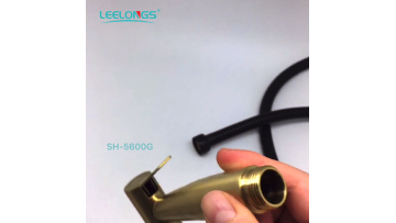 Leelongs Stainless Steel Golden Bidet Hand Bidet Shower Sprayer with Hanging Hook Holder1