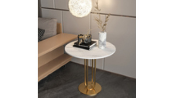Hot style Ethiopian gold stainless steel Metal corner table Nordic round sofa side small table wrought Iron small round table1