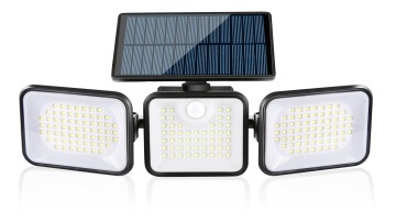 2023 New Remote Control 3 Heads Solar Motion Sensor Light 1000 Lumens 180 Led Security Light 270 Wide Angle Flood Wall Lights1
