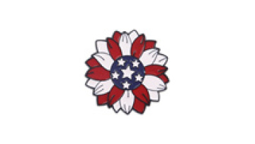 American Flag Geometric Heart Shaped Sunflower Earrings & Custom Enamel Pin1