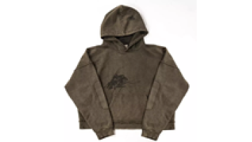High Quality Distressed Raw Hem Edge Hoodie with Puff Print No Pockets Hoodies1