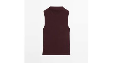 Women's 100% pure cotton funnel neck top