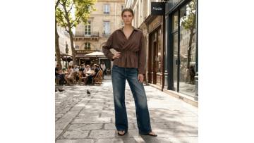V-Neck Drawstring Top – Effortless Parisian Chic