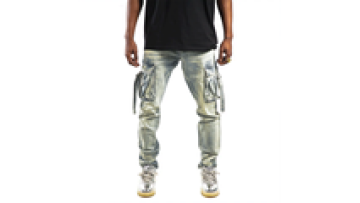 Mens Ripped Denim Jeans High Waist Cargo Pants Vintage Style Stacked Jeans For Men1