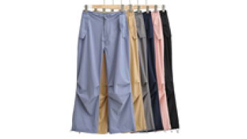 Casual Custom Summer Straight Leg Nylon Windbreaker Cargo Pants for Women1