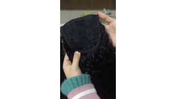 Wholesale Wrap Around Ponytail Straight Curly Body wave Human Hair Drawstring Ponytail Extension1