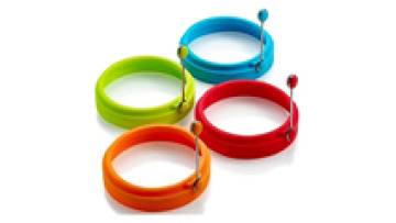 Wholesale Bpa Free Food Grade Silicone Egg Rings Fried Eggs Molds Round Non-Stick Pancake Egg Cooking Rings with Oil Brush1