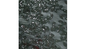 New Design Poly Span Power Mesh Fabric Beaded Embroidery with Sequin Black for Dress Lace Spandex / Polyester Embroidered1