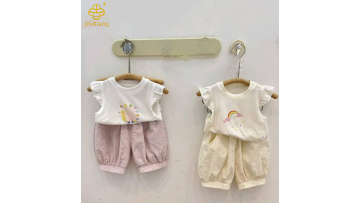 Cute Printed Short Sleeve Set for Girls