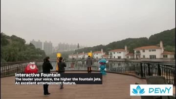 Interactive fountain: the louder you shout, the higher the water jets rise.
