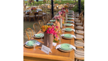 Factory Direct  Products  Commercial Furniture Rectangle Shape Nature Wood Folding Outdoor  Hotel Wedding Banquet  Table1
