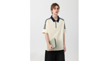 T-Shirt Casual Striped Lapel Short-Sleeve Loose Breathable Anti-Wrinkle Geometric1