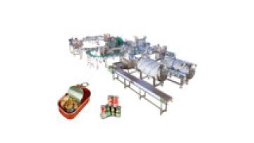 Horizontal type semi automatic fish filling into cans processing line1