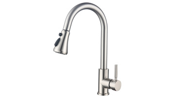 Easy Cleaning Brushed Nickel Brass Kitchen Faucet with Single Handle1