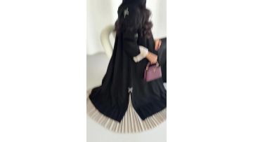 Modest Pleated Open Abaya Cardigan (1)