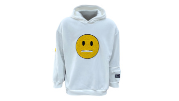 white smile pocket hoodie