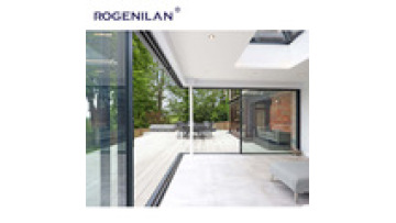ROGENILAN  Patio Style Aluminum Heavy Duty Glass Sliding Door Waterproof Soundproof Wind Resistant Exterior Sliding Door1