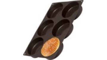 Wholesale Bpa free Food Grade  Non-Stick 6 Cavities Silicone Hamburger Bun Baking Pan For Burger Buns1