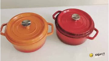 24CM 26CM Enamel Cast Iron Casserole Dinnerware Sets1