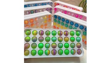 Wholesale silicone simple dimple white tie-dye stress push game fidget toys sensory pencil case1