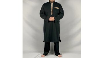 Muslim men clothes thobe high quality with pants 2pc set1