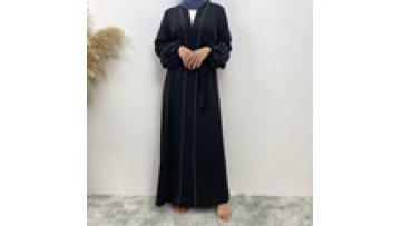 Luxurious Patchwork Lantern Cuffs Inlaid With Small Pearls Elegant Placket With Side Pockets Muslim Robe1