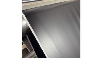 LIVITE 620GSM black matte PVC high quality coating tarpaulin materials is in production.