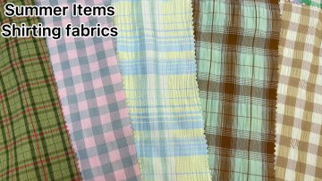 Customized 2020 cotton stripe yarn dyed and polyester  jersey fabric stretch for men shirt1