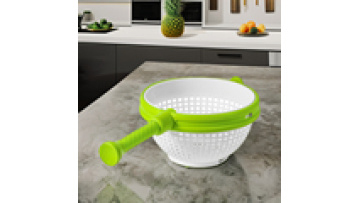 Eco-Friendly Long Handle Plastic Spin Colander Rotating Vegetable Fruit Salad Wash Dryer Drainer Basket Effective Fruit1