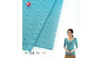 OEM 3D Jacquard Pointelle Fabric 94%Polyester 6%Spandex 180GSM Single Jacquard Dyed Knitted Fabric for Baseshirt1