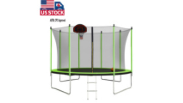 USA local delivery retail Outdoor 10ft Round trampoline with Protective Net1