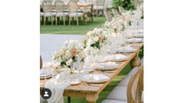 Cheap price  Commercial Furniture  Wedding Rectangle Shape Nature Wood  Wooden Folding Banquet Table1