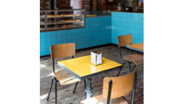 Factory wholesale fashion commercial  modern wooden furniture cafe metal and wood  kitchen  dining  restaurant table1