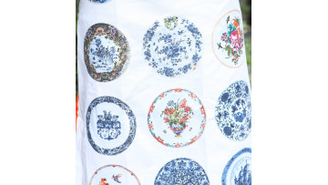 Color plate tea towel