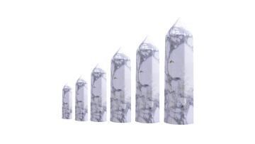 Howlite Tiger Eye Single Pointed Hexagonal Prism Beads Ornament  #19SP1492