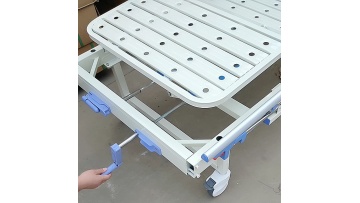 2 Cranks Manual Hospital medical nursing bed widen boraden strip model ABS head Alumi collaps 6 pole sponge universal wheels1