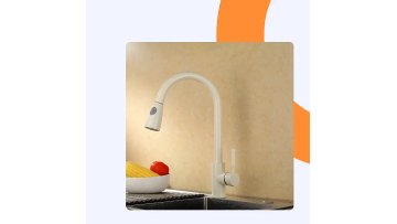 2022 New White Pull Out Kitchen Tap Deck Mounted Single Lever1