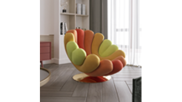 Modern Luxury High Glossy Metal Frame Round Leisure Chair with Armrest1