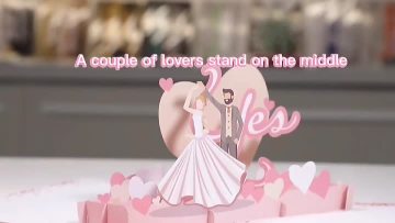 3D Pop up Musical Wedding Card