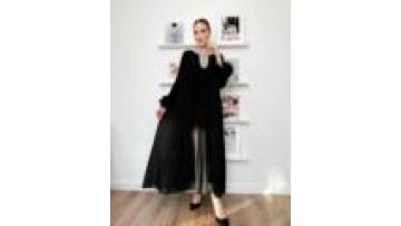Latest Design Autumn Party Dresses Women Lace up Long Sleeve Color Elegant Pleated Maxi Dress for Ladies1