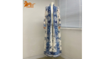 Fashion Print Pleated Windbreaker Women Loose Gathered Contrast Color Long Coat New Middle East Open Abaya1