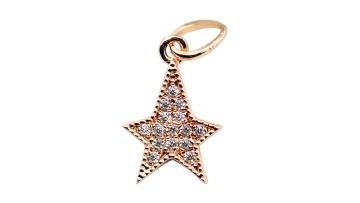 Low low price  Fashionable jewelry Pendant charms  10K 14K 18K Diamond gold star light for woman  gift1