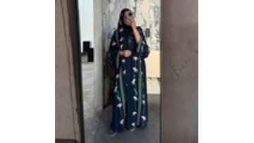 New Turkish Kimono Muslim Long Cardigan Abaya Floral Printed Islamic Clothing Modest Saudi Arabia Dubai Abaya with Hijab1