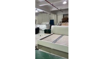 Modern Grey Bed Frame with Curved Design for Comfo