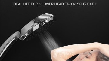 Amazon Shower Head Combo 5 inch Handheld Showerhead with 3-way Water Diverter Built-in Bracket owerhead and Rain Sh1