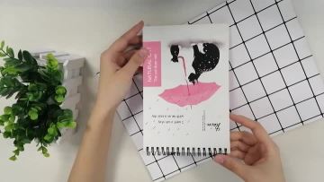 Rain scene cat A5 vertical spiral coil notebook