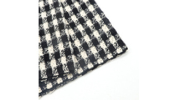 Recycled Heavyweight Yarn Dyed Jacket Fabric Polyester Woolen Tweed Fabric for Women Suit1