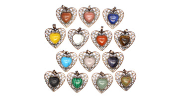 Bronze Love Heart Stone Pendant SP1799AC